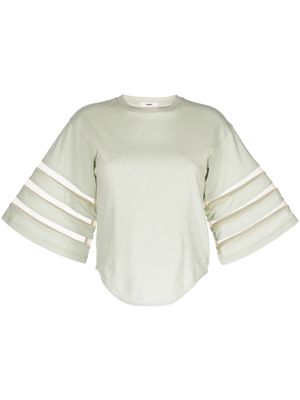 Muller Of Yoshiokubo cut-out sleeves cotton T-shirt - Green