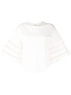 Muller Of Yoshiokubo cut-out sleeves cotton T-shirt - White