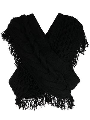 Muller Of Yoshiokubo fringed cable-knit top - Black