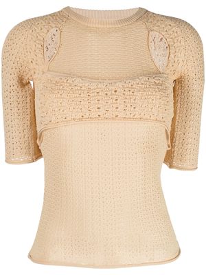 Muller Of Yoshiokubo Moss Tunnel knitted top - Neutrals
