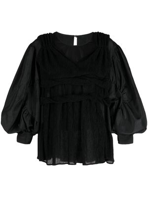 Muller Of Yoshiokubo puff-sleeved layered blouse - Black
