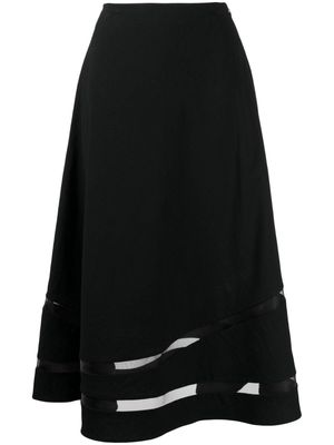 Muller Of Yoshiokubo semi-sheer details cotton skirt - Black