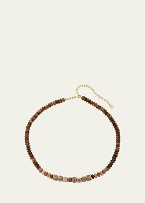 Multi-Bead and Diamond Rondelle Necklace