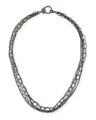 Multi-Chain Diamond-Clasp Necklace