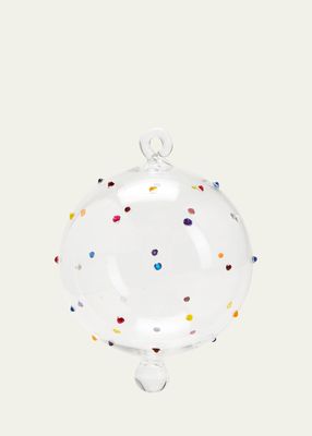 Multi-Color Dotted Clear Christmas Ornament