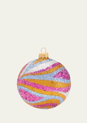 Multi Glitter Ball Christmas Ornament