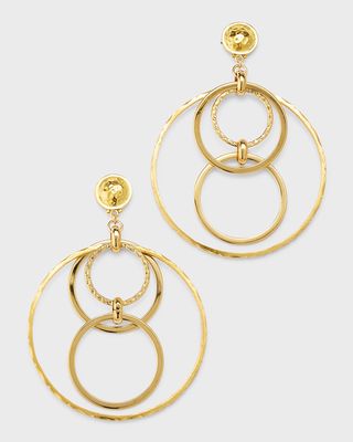 Multi-Link Gold-Plated Post Earrings