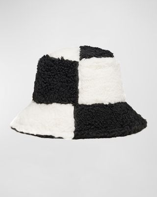 Multi Sherpa Checkered Bucket Hat