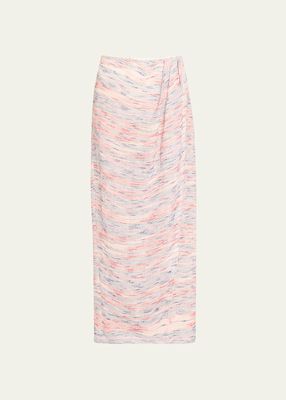 Multi-Striped Gauze Sarong Skirt