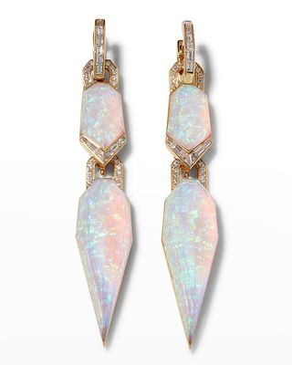 Multi-Way Earrings with White Opalescent Clear Quartz