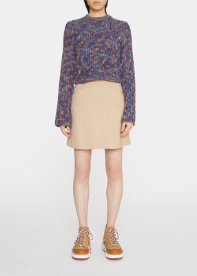 Multicolor Cashmere-Silk Crop Pullover
