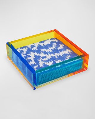 Multicolor Lucite Cocktail Napkin Tray