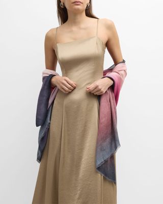 Multicolor Ombre Cashmere & Silk Evening Wrap