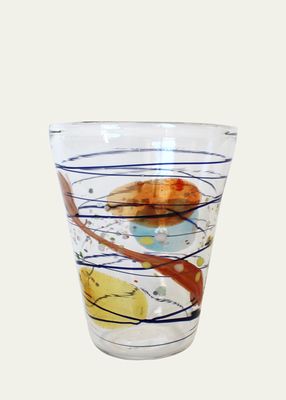 Multicolor Swirl Water Glass