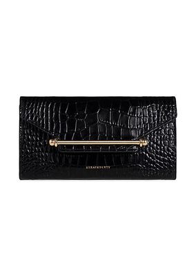 Multrees Crocodile-Embossed Leather Chain Wallet