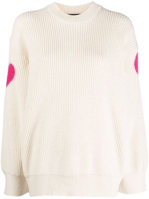 #Mumofsix textured-logo ribbed-knit jumper - Neutrals