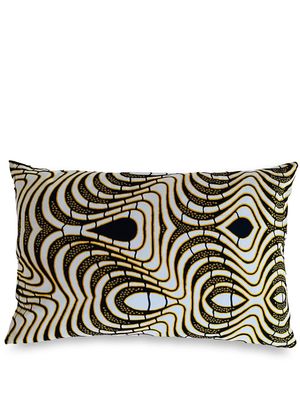 Mumutane Iki African Tribal graphic-print wool cushion - Black