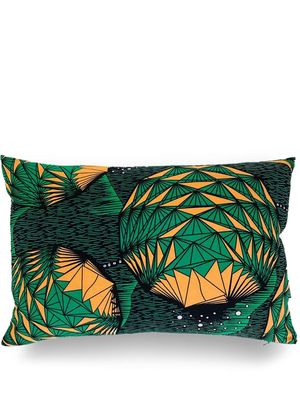 Mumutane Iki Origami graphic-print wool cushion - Green