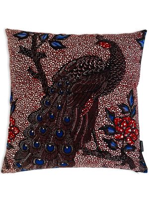 Mumutane Isolo Peacock Red graphic-print wool cushion