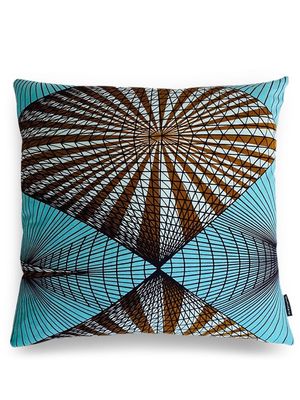Mumutane Isolo Ruse graphic-print wool cushion - Blue
