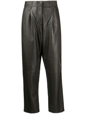 Munderingskompagniet Iris leather straight-leg trousers - Green