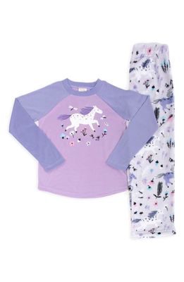 Munki Munki Kids' Fall Frolic Two-Piece Pajamas in Purple