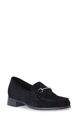 Munro Gryffin Leather Loafer in Black Suede