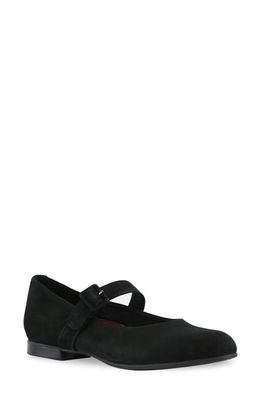 Munro Mary Jane Flat in Black Suede