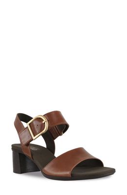 Munro Neeta Block Heel Sandal in Cognac Leather 