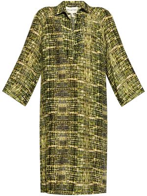 MUNTHE abstract-print midi shirtdress - Green