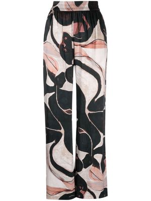 MUNTHE Active abstract-print trousers - Black
