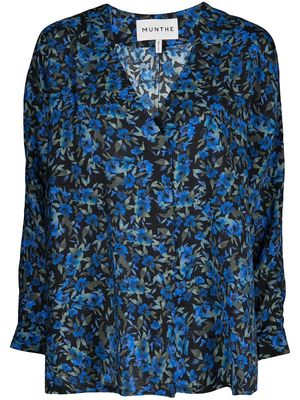 MUNTHE Alunaria floral-print blouse - Blue