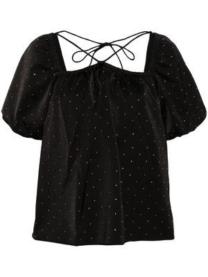 MUNTHE crystal-embellished tie blouse - Black