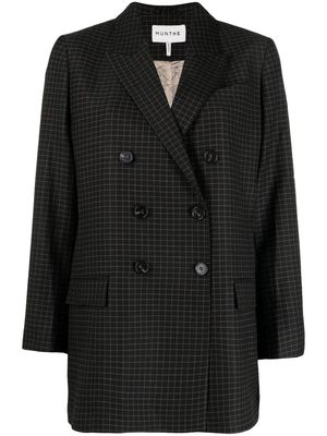 MUNTHE double-breasted grid-pattern blazer - Black