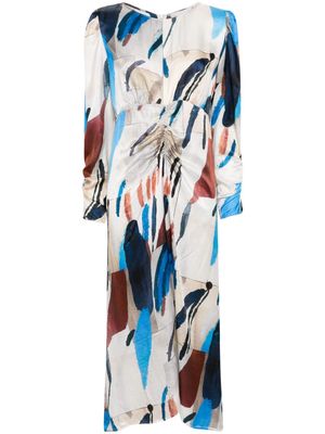 MUNTHE Downy abstract-print midi dress - Neutrals