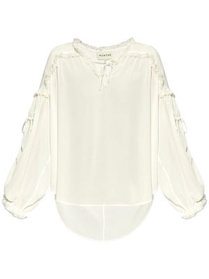 MUNTHE draped front-tie blouse - White