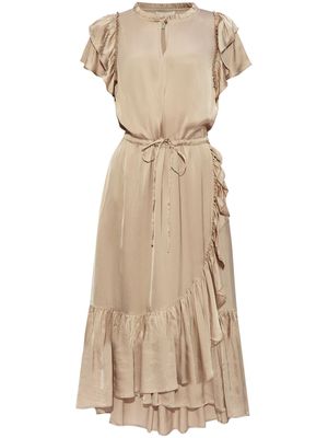 MUNTHE draped satin midi dress - Neutrals