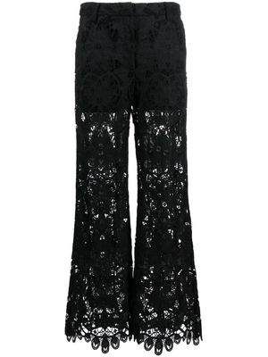 MUNTHE Eileen straight-leg corded-lace trousers - Black
