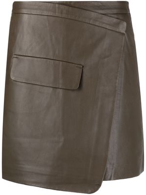 MUNTHE flap-pocket asymmetric skirt - Brown