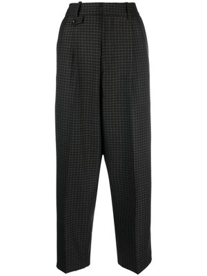 MUNTHE grid-print high-rise trousers - Black