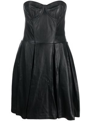 MUNTHE Lambert bustier leather dress - Black