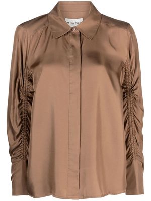 MUNTHE Leslea long-sleeved silk shirt - Brown
