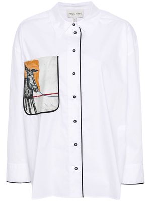 MUNTHE Mint organic cotton shirt - White