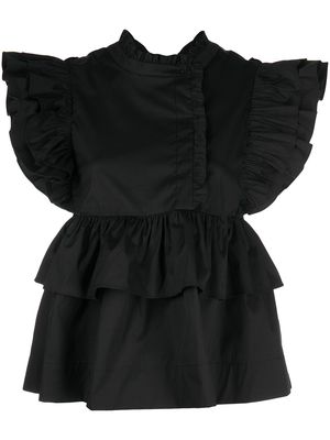 MUNTHE ruffle-detail sleeveless blouse - Black