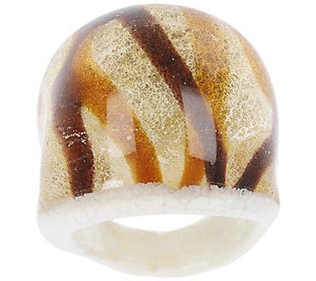 Murano Glass Domed Swirl Ring