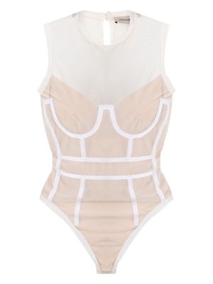 Murmur Cage Lined bodysuit - White