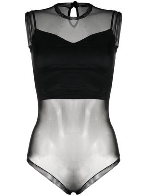 Murmur Shade semi-sheer bodysuit - Black