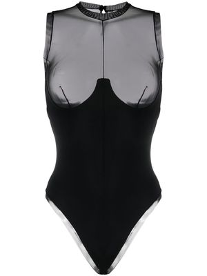 Murmur sheer-panel bodysuit - Black