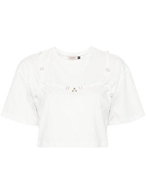 Murmur strap-detail cropped T-shirt - White