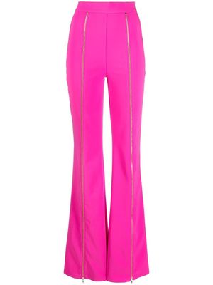 Murmur zip-detail flared trousers - Pink